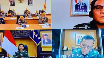 Panglima TNI Marsekal TNI Hadi Tjahjanto silaturahmi virtual dengan pengurus LVRI (Puspen TNI)