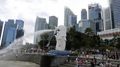Patung Singa, ikon Singapura. (dok Republika)