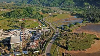 Proyek pengembangan pesisir Mandalika yang diusulkan menjadi lokasi balapan MotoGP di Mandalika, Lombok, Sabtu (23/3).[ARSYAD ALI/AFP]