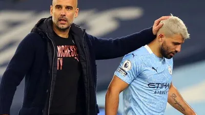 Pep Guardiola bersama Sergio Aguero (sky sports)