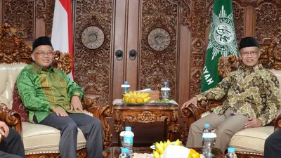 Presiden PKS, Mohamad Sohibul dan Ketua Umum PP Muhammadiyah, Haedar Nashir/Humas DPP PKS