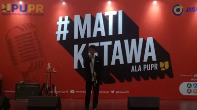 Fahrul, salah seorang peserta stand up comedy #MATIKETAWA ala PUPR (Ayojakarta.com/ Lopi Kasim