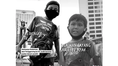 Sulaiman berjualan donat dari Tangerang ke Bundaran HI bantu orangtuanya (tiktok.com/@kutipanx)