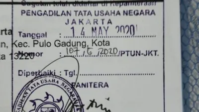 Surat gugatan KSPI ke PTUN Jakarta yang ditujukan untuk Menaker Ida Fauziyah (dok KSPI)