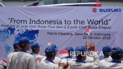 sebagai ilustrasi. Prosesi seremoni ekspor perdana mobil di pabrik PT Suzuki Indomobil Motor (SIM), Cikarang, Kabupaten Bekasi.  Foto: Republika/Edwin Dwi Putranto