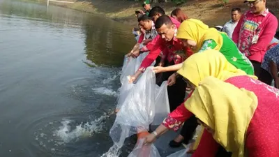 200 Ribu Bibit Ikan Ditebar di Waduk Argo Wisata, Boleh Dipancing Warga