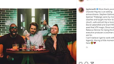 Salah satu momen yang diabadikan Swift bersama para profesional yang mensukseskan album The Man. ( instagram : @taylorswift)