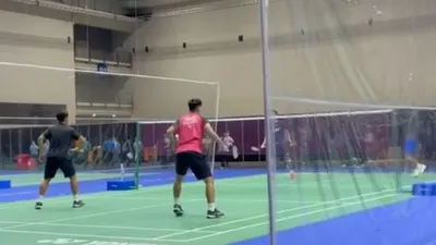 Tangkap layar latihan para pemain bulu tangkis Indonesia di Bangkok/ instagram