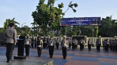 apel tim pengamanan aksi unjuk rasa di Bogor/ dok