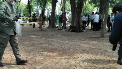 Lokasi kejadian perkara ledakan granat asap di area dalam Taman Monas, Jakarta, Selasa (3/12/2019) (Ayojakarta,com/Aprilia Rahapit)