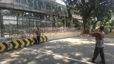 Ilustrasi penutupan Jalan Medan Merdeka Barat/Tempo