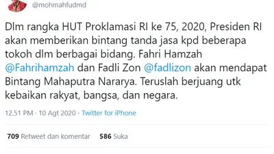 cuitan @mohmahfudmd (Twitter Mahfud MD)