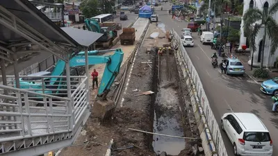 Pembangunan underpass Senen Extension (dok suara.com)