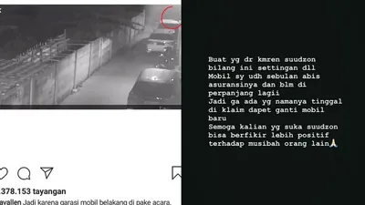 kolase dari tangkap layar kronologi pembakaran mobil Via Vallen di Sidoarji/ instagram: @viavallen