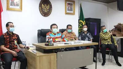 Jajaran Kejaksaaan Agung saat teleconference