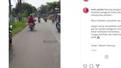 Viral Pemotor Diduga Angkut Jenazah (Instagram/nenk_update).
