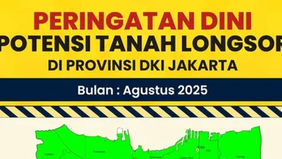 Menurut Pusat Vulkanologi dan Mitigasi Bencana Geologi atau PVMBG, sejumlah wilayah di Jakarta termasuk dalam kategori rawan Tanah Longsor.