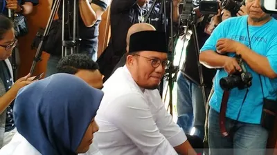 Dahnil Anzar Simanjuntak, Koordinator Juru Bicara, Badan Pemenangan Nasional (BPN) Prabowo-Sandi yang hadir sebagai saksi pada persidangan kasus penyebaran berita bohong yang menimpa terdakwa Ratna Sarumpaet, Kamis (11/4). (Foto ANTARA/ Alya Rahma Widyanti)