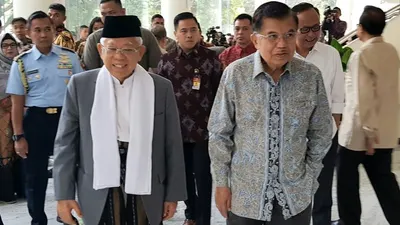 JK Sambut Hangat Maruf Amin di Istana Wapres