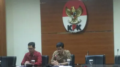 Konferensi Pers Kasus Suap Romahurmuziy oleh KPK di Jakarta, Sabtu (16/3/2019). (Antara)