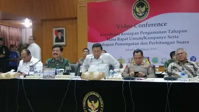 Rakorsus Menkopolhukam Jelang Pemilu (Antara)