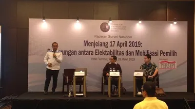 Pemaparan Hasil survei Centre for Strategic and International Studies (CSIS). (Antara)