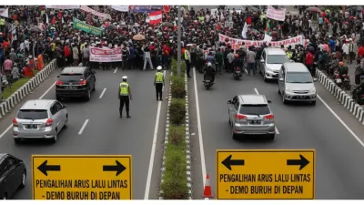 INFO LALIN: Hindari Titik Demo Buruh di Jakarta Hari Ini Agar Terhindar dari Kemacetan