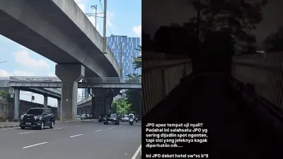 Sudin Bina Marga Jakarta Selatan sudah bersurat terkait matinya lampu penerangan di Jembatan Penyeberangan Orang (JPO) Lebak Bulus. (Sumber: kolase Instagram @ijoeel dan beritajakarta.id | Foto: kolase Instagram @ijoeel dan beritajakarta.id)