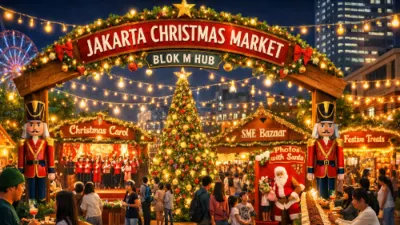 Ilustrasi Jakarta Christmas Market (Sumber: Chat GPT)