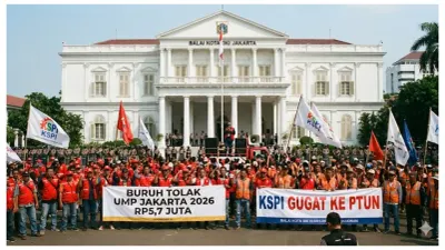 Buruh Tolak Kenaikan UMP Jakarta 2026 Rp5,7 Juta, KSPI akan Ajukan Gugatan ke PTUN