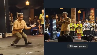 Viral Aksi Rocky Gerung Joget (Sumber: Kolase TikTok)