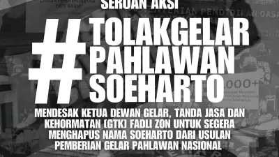 Demo DKI Jakarta Hari Ini: 2 Lokasi Titik Demo Tolak Soeharto Diberikan Gelar Pahlawan