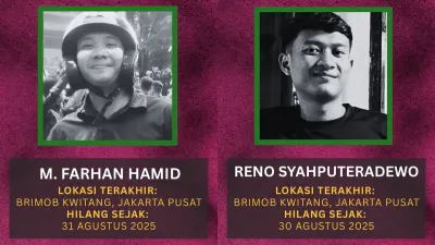 Kabar duka, hasil tes DNA dari 2 kerangka manusia yang ditemukan di Gedung ACC Kwitang, Jakarta Pusat dipastikan Reno Syahputra Dewo (24) dan Muhammad Farhan (23). (Sumber: kolase x@barengwarga | Foto: kolase x@barengwarga)