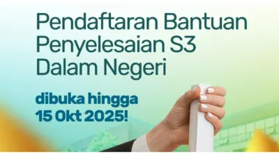Beasiswa Kemenang: Pendaftaran BPP S3 Dalam Negeri Tahun 2025 Resmi Dibuka hingga 15 Oktober 2025, Cek Persyaratannya