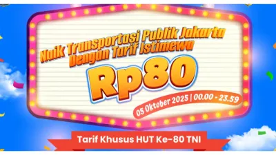 Catat! 5 Oktober 2025 Naik Transjakarta, MRT, LRT Cuma Bayar Rp80, Tarif Khusus HUT ke 8- TNI, Cek Syarat dan Ketentuannya