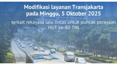 CATAT! Modifikasi Layanan Transjakarta Minggu 5 Oktober 2025 Terkait Rekayasa Lalin HUT ke 80 TNI, Cek Jam Operasionalnya