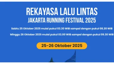 Rekayasa Lalu Lintas Jakarta Running Festival 2025 pada 25-26 Oktober (Sumber: Instagram @dishubdkijakarta)