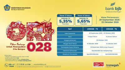 bank bjb Tawarkan ORI028, Solusi Investasi Stabil di Tengah Tren Suku Bunga Turun