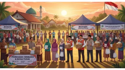 Ilustrasi. Program Stimulus Ekonomi: Bantuan Sosial (Sumber: Generative AI)