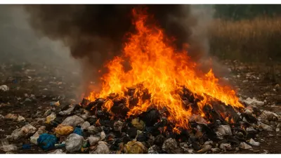 Ilustrasi. Pembakaran Sampah (Sumber: Generative AI)