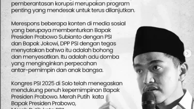Kaesang Pangarep tuding ada du domba antara Jokowi dan Prabowo (Sumber: Instagram @psi_id | Foto: Instagram @psi_id)