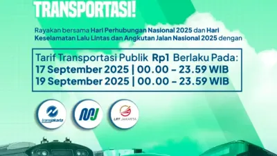 Hari Perhubungan Nasional 2025: Tarif Spesial TJ, LRT dan MRT Rp1 Selama 3 Hari!