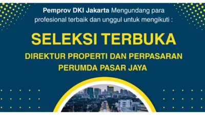 Seleksi Terbuka Direktur Properti dan Perpasaran Perumda Pasar Jaya, Pendaftaran Dibuka Sampai 30 September 2025, Ini Jadwal dan Syarat Seleksi