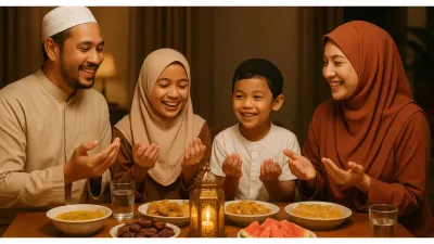 Ilustrasi. Buka Puasa (Sumber: Generative AI)