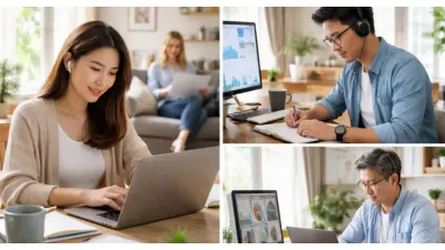 Ilustrasi. Work From Home (WFH) (Sumber: Generative AI)
