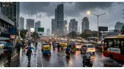 Ilustrasi. Hujan di Jakarta (Sumber: Generative AI)