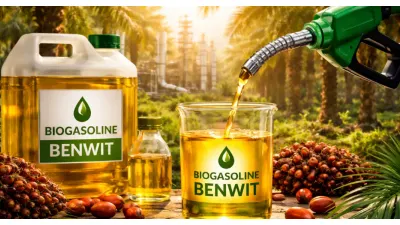 Ilustrasi. BBM dari Kelapa Sawit atau yang Dikenal dengan biogasoline (Benwit). (Sumber: Generative AI)