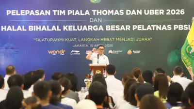BNI melepas timnas Indonesia ke Thomas & Uber Cup 2026 di Denmark sebagai komitmen dukung prestasi bulutangkis nasional.