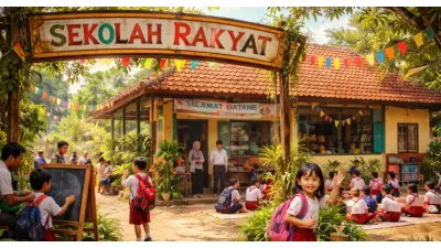 Ilustrasi. Sekolah Rakyat (Sumber: Generative AI)