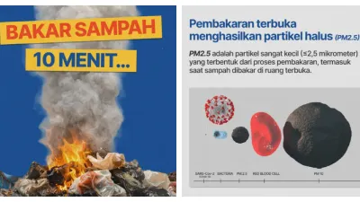 Bakar Sampah di Ruang Terbuka Bisa Hasilkan Partikel Halus PM2,5 (Sumber: Instagram @dinaslhdki)